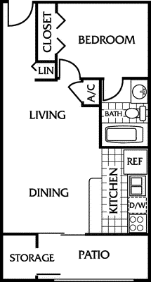 One Bedroom Small                                  Floorplan Image