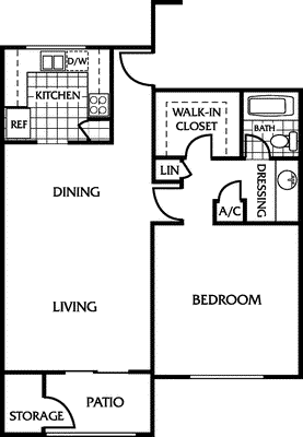 One Bedroom Ext. Large                             Floorplan Image