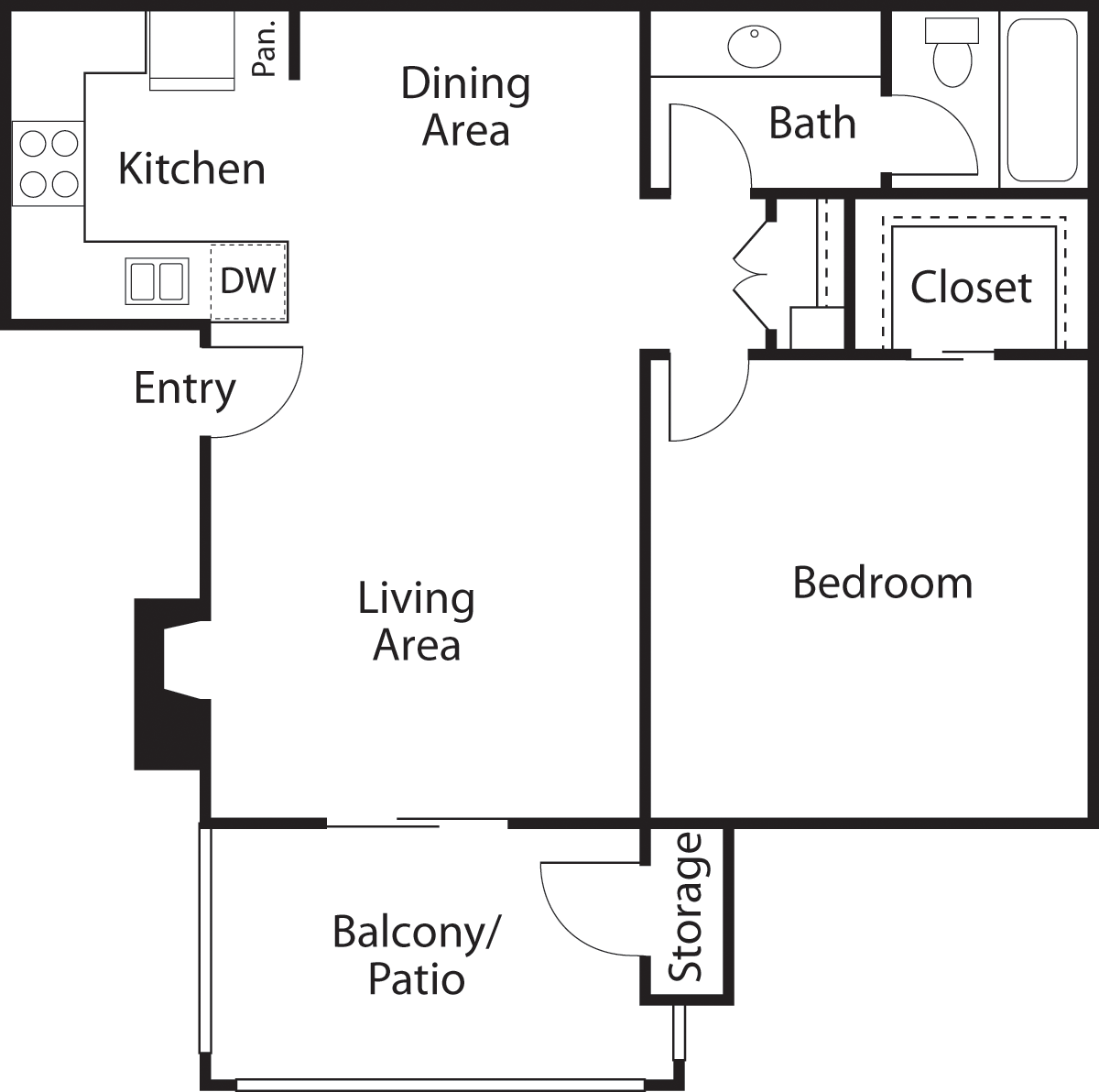 1Bedroom                                           Floorplan Image