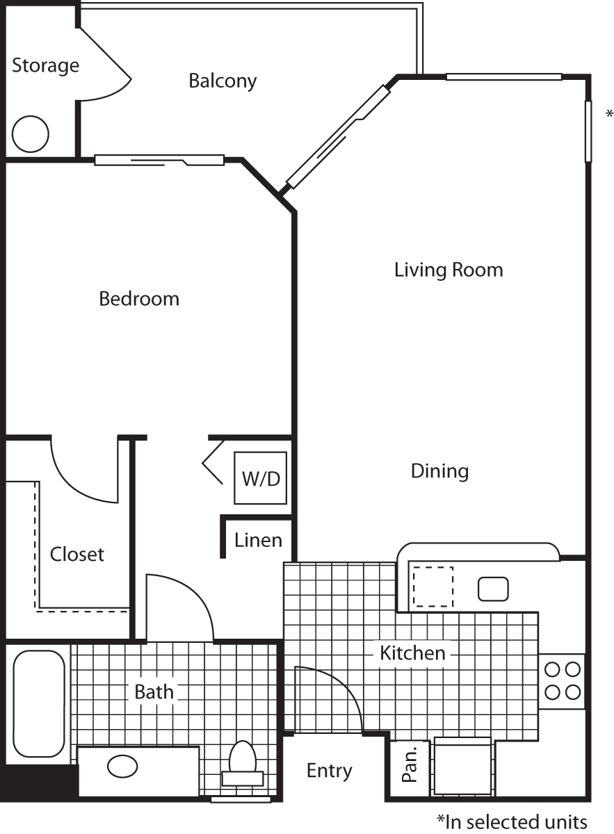 One bedroom                                        Floorplan Image