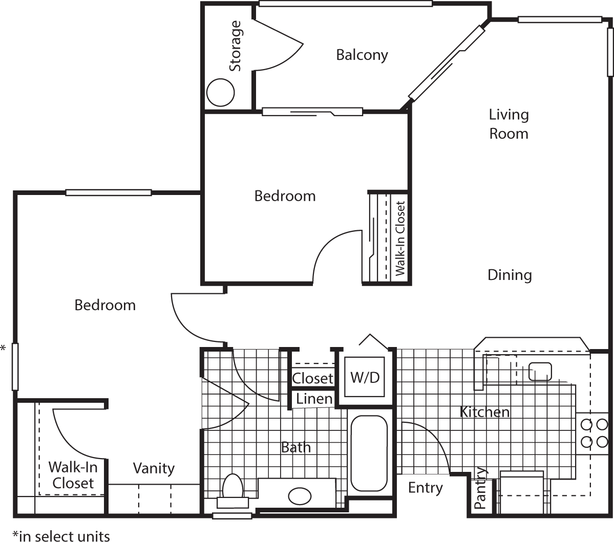 Two Bedroom One Bath                               Floorplan Image