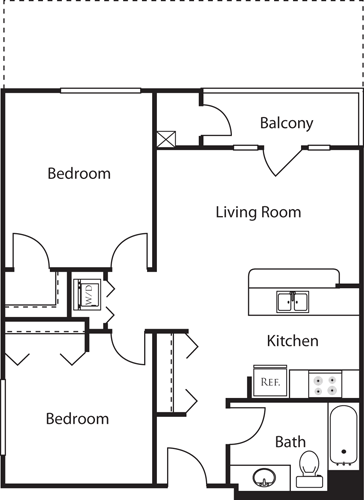 2 x 1 Floorplan Image