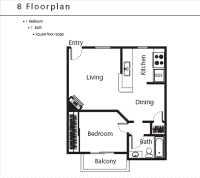 Large 1 bedroom Floorplan Image
