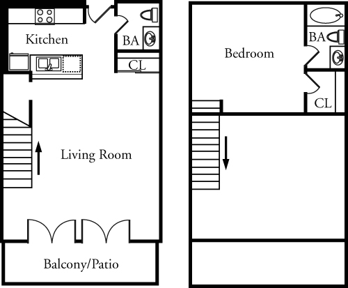 One Bedroom with Loft                              Floorplan Image