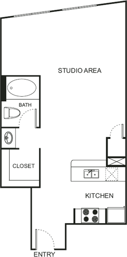 Hardwood Studio Floorplan Image