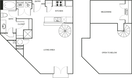 Studio Mezzanine Floorplan Image