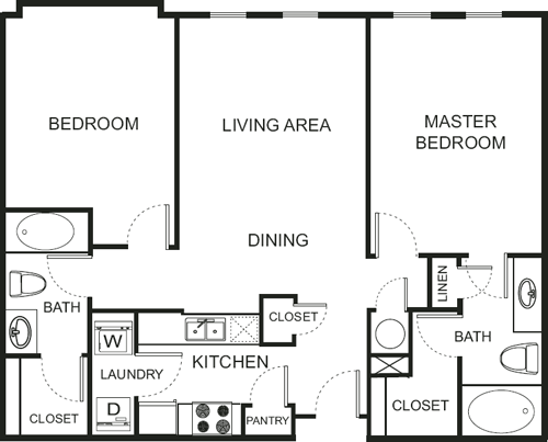 Two Bedroom- 2107 Floorplan Image