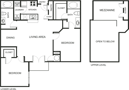 Two Bedroom Mezzanine- 4448 Floorplan Image