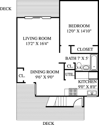One Bedroom                                        Floorplan Image