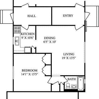 One Bedroom                                        Floorplan Image