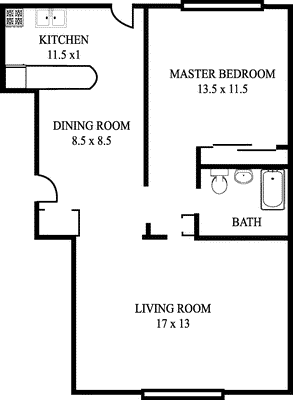 Summit One Bedroom                                 Floorplan Image