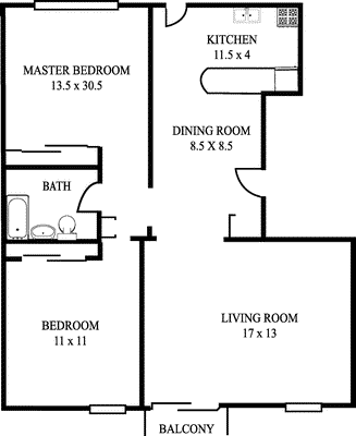 Summit Two Bedroom                                 Floorplan Image