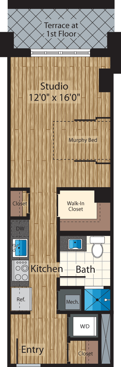 Studio B 497 Floorplan Image