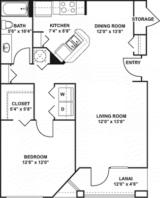 1 BR - Large                                       Floorplan Image