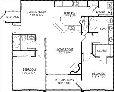 Two bedroom Floorplan Image