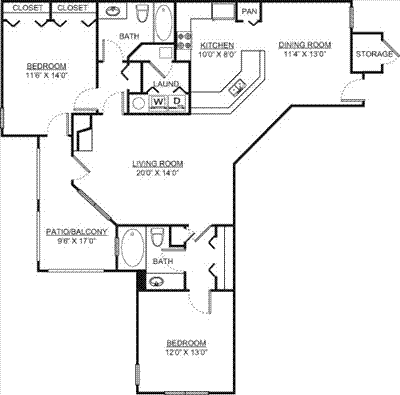 Two bedroom Floorplan Image