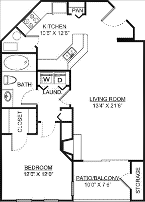 One bedroom Floorplan Image