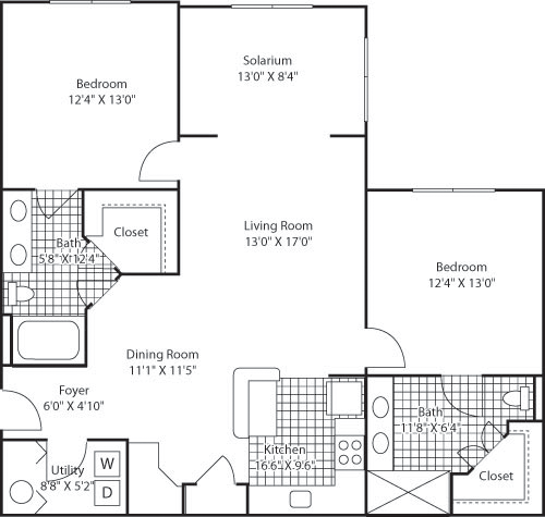 The Oak w/solarium Floorplan Image