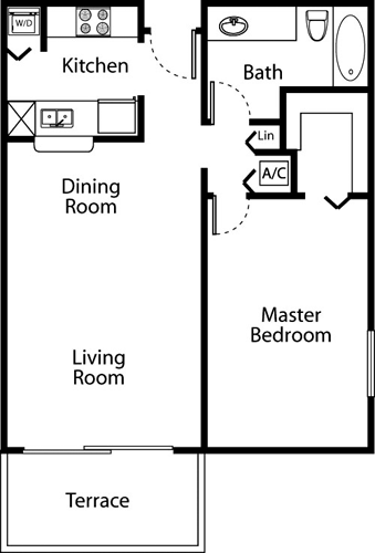 1 Bedroom (B) Floorplan Image