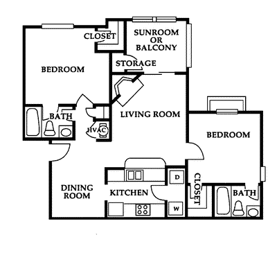 2 X 2 w/sunroom (B2)                               Floorplan Image