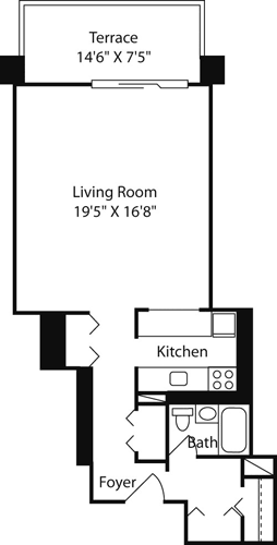 Longfellow Studio Floorplan Image