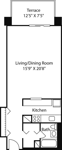 Longfellow Studio Floorplan Image