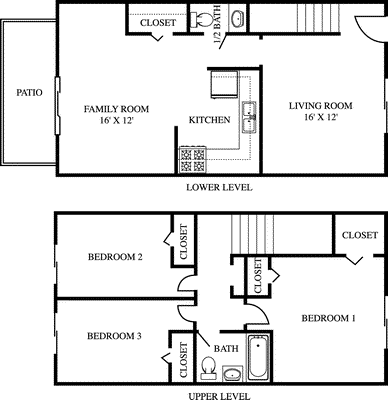 3 Bed Townhouse Floorplan Image