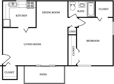 1 Bed Garden Floorplan Image