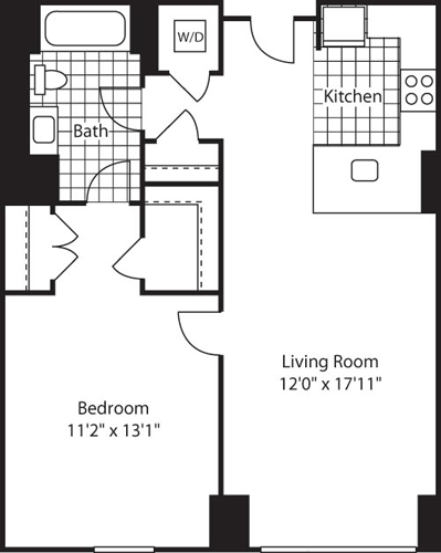 One Bedroom Floorplan Image