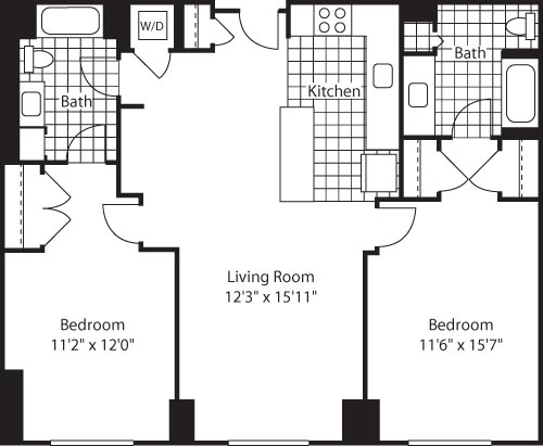 Two Bedroom Floorplan Image