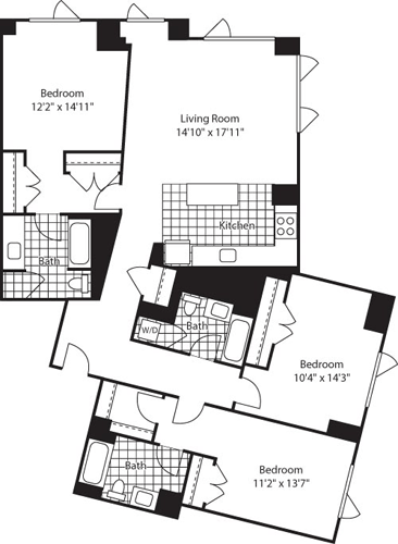 3 Bedroom Floorplan Image