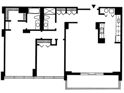 Midrise Two Bedroom Two Bath Floorplan Image