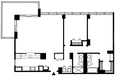 MidriseTwo Bedroom Two Bath Floorplan Image
