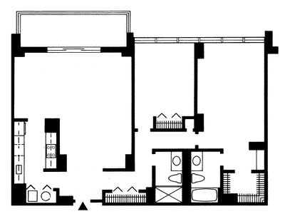 Two Bedroom Two Bath  (tower) A-line and E-line  Floorplan Image