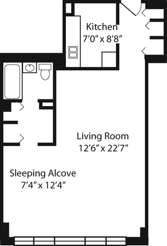 Studio Alcove Floorplan Image