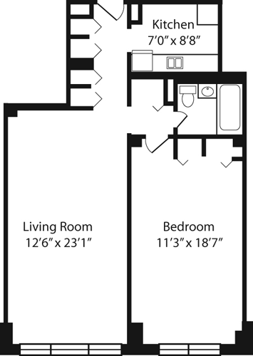 One BR Floorplan Image
