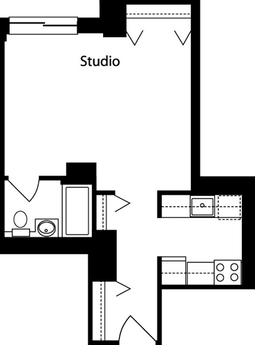 Plan A, floors 4-15                                Floorplan Image