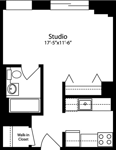 Plan H, floors 3-15                                Floorplan Image