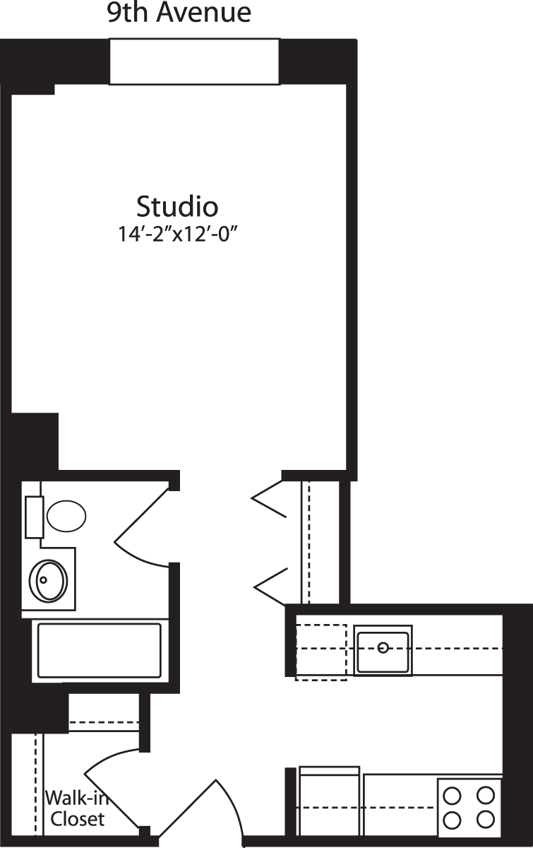 Plan M, floors 3-10                                Floorplan Image