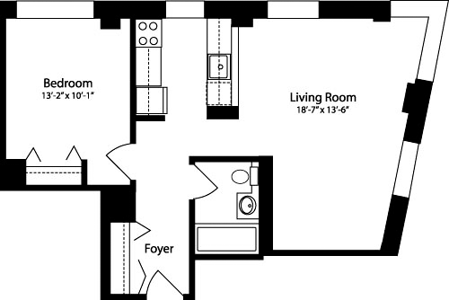 Plan U, floors 11-15                               Floorplan Image