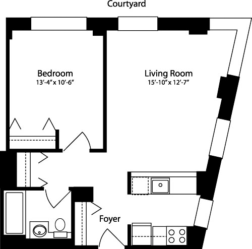 Plan X, floors 4-10                                Floorplan Image