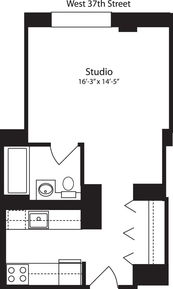 Plan S, floors 3-10                                Floorplan Image
