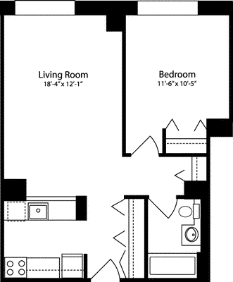 Plan T, floors 3-10                                Floorplan Image