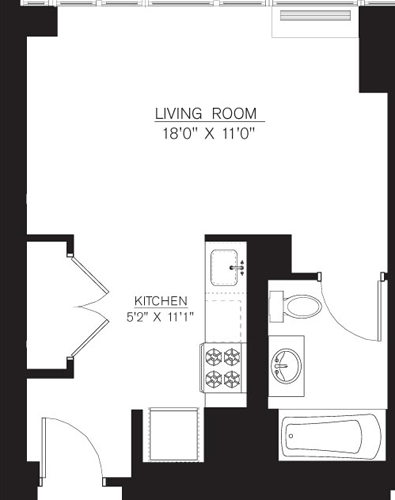 Studio E Line floors 5-41 Floorplan Image