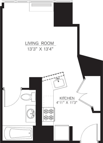 Studio B Line floors 5-50 Floorplan Image