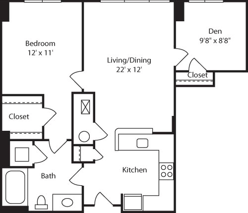 C1 (1x1 w/den)                                     Floorplan Image