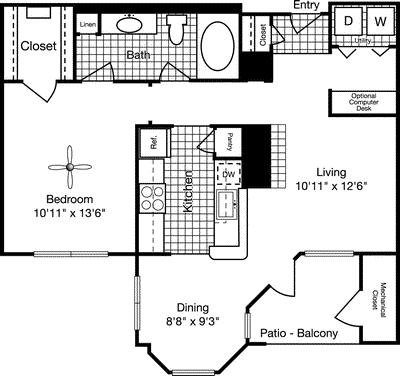 1C The Carlyle                                     Floorplan Image