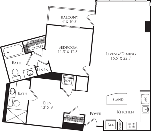 B1 with Den Floorplan Image