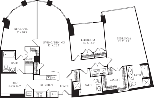 F3 with Den Floorplan Image