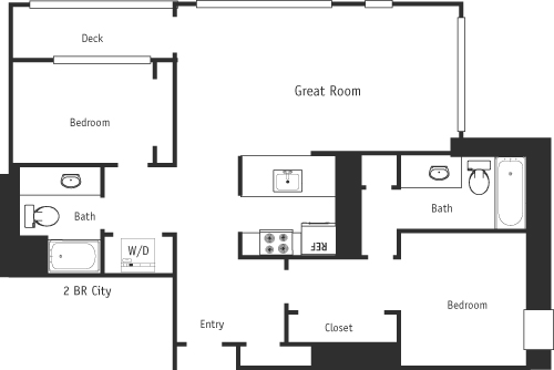 2BR City  Floorplan Image